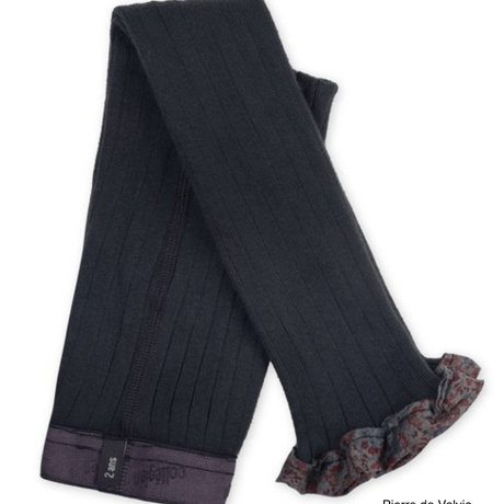 【Collégien】Catherine Liberty Ruffle Ribbed Footless Tights