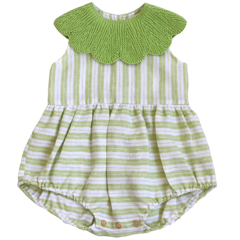 Kalinka】Cordelia Romper - Lime Stripe | yonka