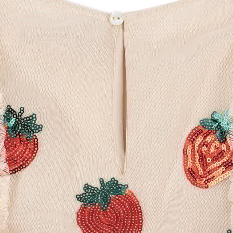 【Konges Sløjd】YVONNE FRILL DRESS - STRAWBERRY
