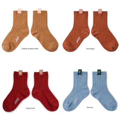 【Collégien】Cyril Ribbed Ankle Socks with C Label