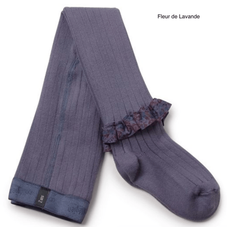【Collégien】Clémence Liberty Ruffle Ribbed Tights