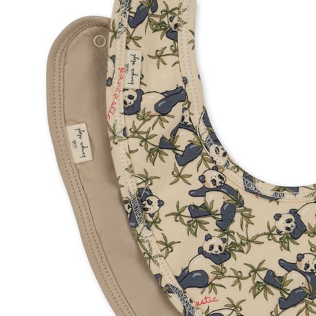 【Konges Sløjd】BASIC 2 PACK BIB - PANDA/OXFORD TAN