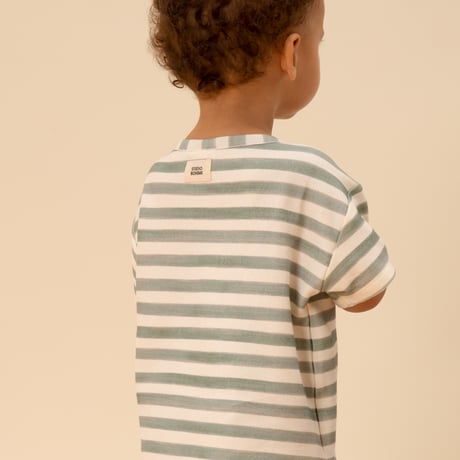 【STUDIO BOHEME PARIS】T-SHIRT ORSO - GREEN STRIPES