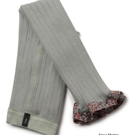 【Collégien】Catherine Liberty Ruffle Ribbed Footless Tights