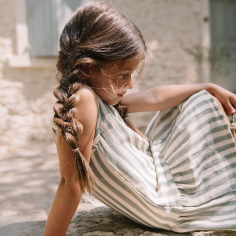 【STUDIO BOHEME PARIS】NEW DRESS  PLAYA - GREEN STRIPES