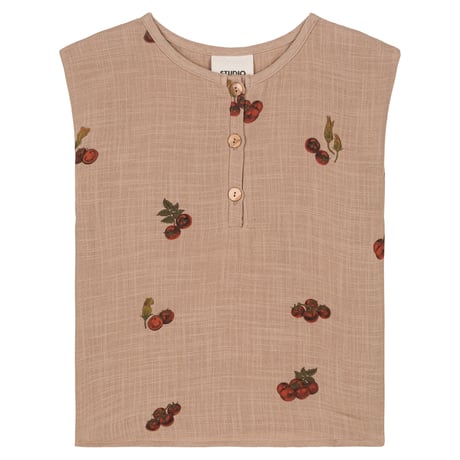 【STUDIO BOHEME PARIS】BLOUSE ROMAN - NOUGAT / TOMATO