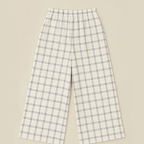 【Organic Zoo】Women's Navy Window Check Wide Leg Pants