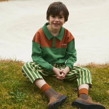 【Birinit Petit】Bee stripe denim pleated trousers / Pantalón pinzas vaquero raya Bee