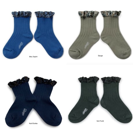 【Collégien】Lucie Tartan Ruffle Ribbed Ankle Socks