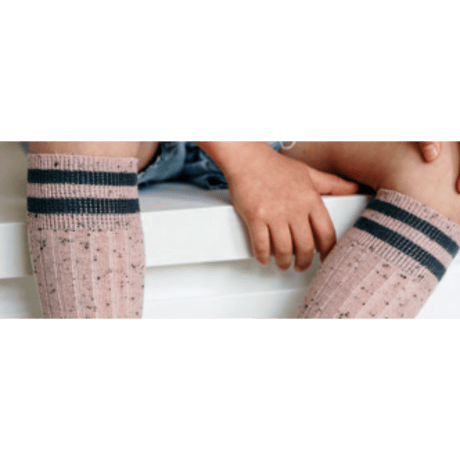 【Collégien】Noa Ribbed Nepp-Yarn Varsity Knee-high Socks