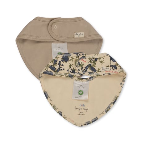 【Konges Sløjd】BASIC 2 PACK BIB - PANDA/OXFORD TAN