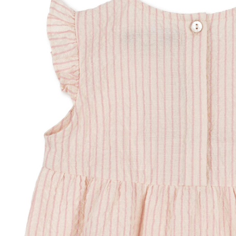 【Konges Sløjd】ELLIE FRILL ROMPER GOTS - PEONY STRIPE