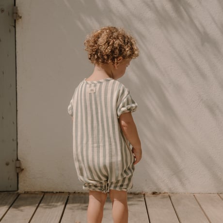 【STUDIO BOHEME PARIS】ROMPER BEBECITO - GREEN STRIPES