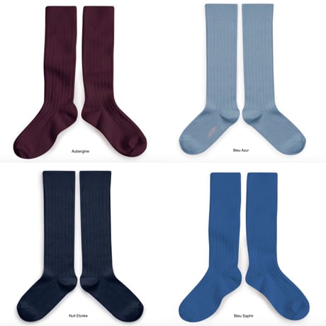 【Collégien】La Haute Ribbed Knee-high Socks