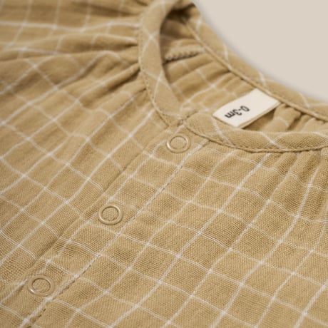 【Organic Zoo】Grid Check Wheat Onesie