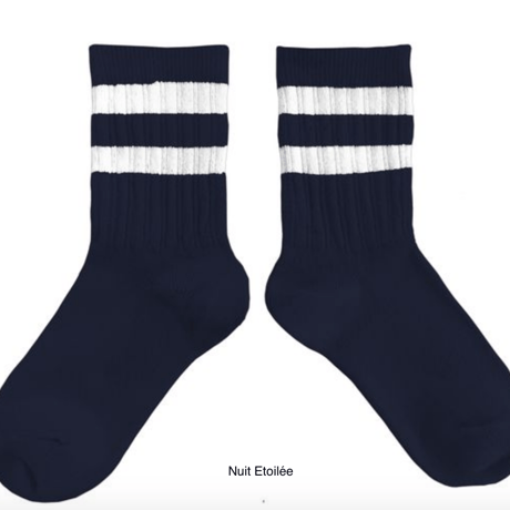 【Collégien】Nico Ribbed Varsity Crew Socks