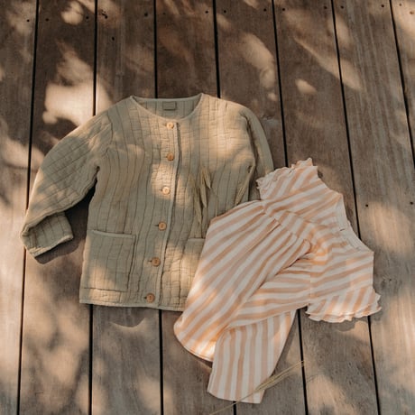 【STUDIO BOHEME PARIS】DRESS COUSINE - NUDE STRIPES