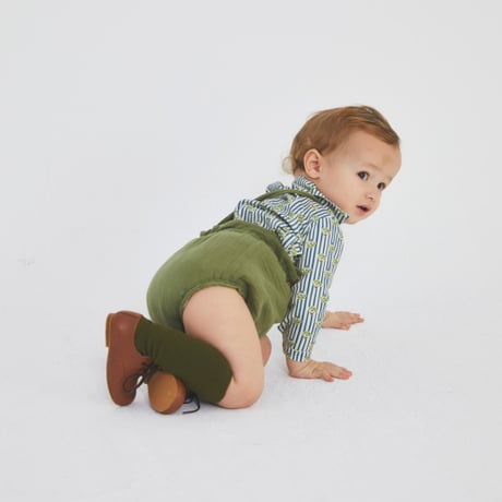 【Birinit Petit】Green Antique bambula straps bloomer  / Culetín tirantes bambula verde Antique