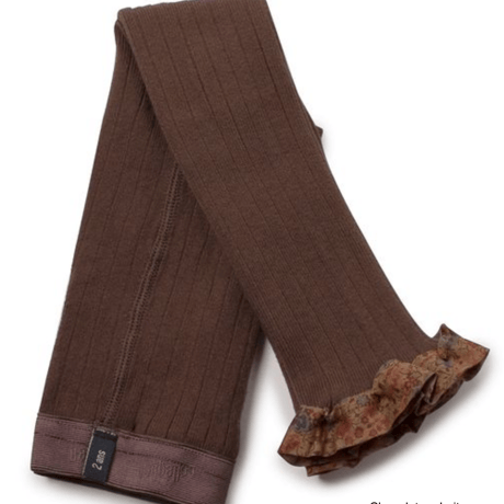 【Collégien】Catherine Liberty Ruffle Ribbed Footless Tights