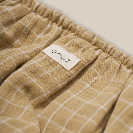 【Organic Zoo】Grid Check Shortie Wheat