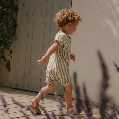 【STUDIO BOHEME PARIS】ROMPER BEBECITO - GREEN STRIPES