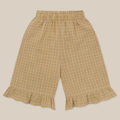 【Organic Zoo】Grid Check Wheat Frill Culottes