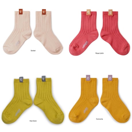 【Collégien】Cyril Ribbed Ankle Socks with C Label