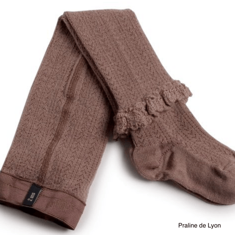 【Collégien】Daphné Pointelle Merino Wool Tights with Merino Lace Trim
