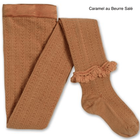 【Collégien】Daphné Pointelle Merino Wool Tights with Merino Lace Trim