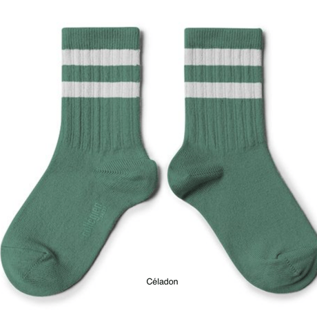 【Collégien】Nico Ribbed Varsity Crew Socks