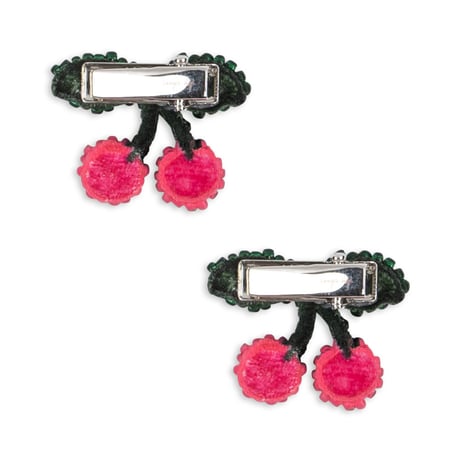 【Konges Sløjd】 2 PACK PEARLY HAIR CLIPS CHERRY - CHERRY