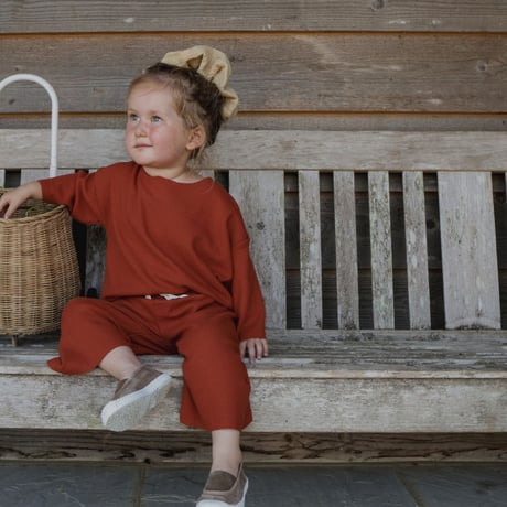【Organic Zoo】Paprika Waffle Wide Leg Pants