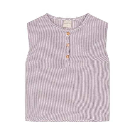 【STUDIO BOHEME PARIS】SHIRT ROMAN Sleeveless - VIOLET STRIPES (6M-24M)