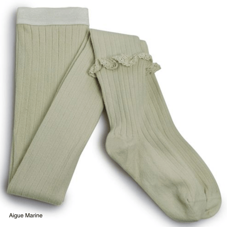【Collégien】Chloé Lace Frill Ribbed Tights
