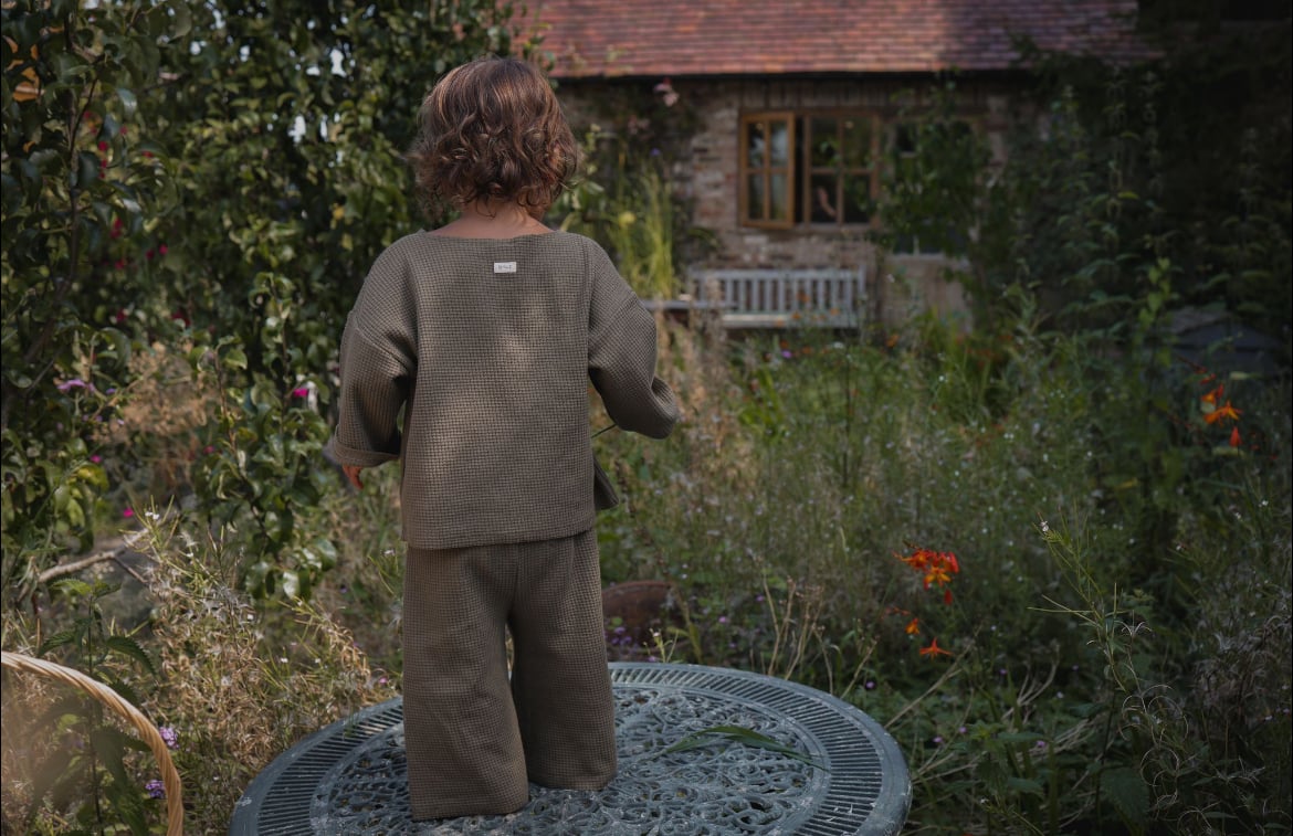 ぽみんた】organic zoo オリーブ ワッフル ワイドパンツ organic