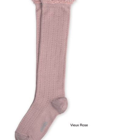 【Collégien】Adeline Pointelle Merino Wool Knee-high Socks with Merino Lace Trim