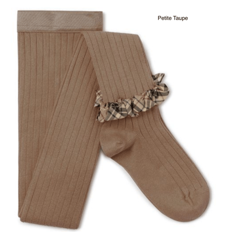 【Collégien】Adelaïde Tartan Ruffle Ribbed Tights