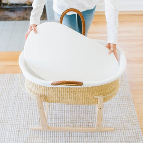【Design Dua】Natural Bilia Bassinet Set(PiqueLiner& Plain cotton Sheet)