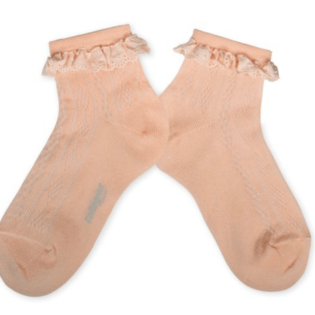 【Collégien】Marie-Antoinette Lightweight Pointelle Socks with Broderie Anglaise