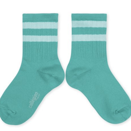 【Collégien】Nico Ribbed Varsity Crew Socks