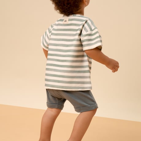 【STUDIO BOHEME PARIS】T-SHIRT ORSO - GREEN STRIPES