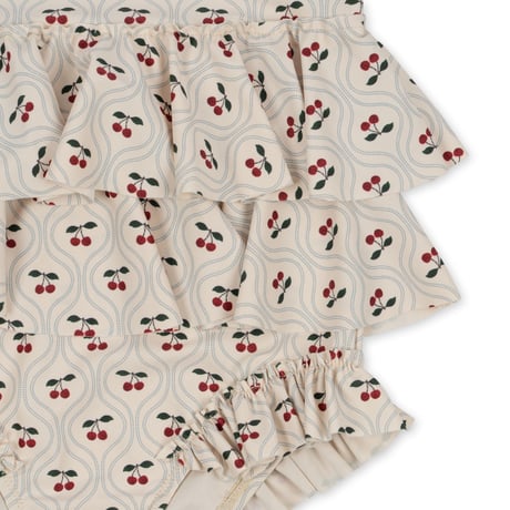 【Konges Sløjd】MANUCA FRILL SWIMSUIT - CHERRY MOTIF