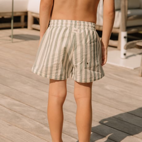 【STUDIO BOHEME PARIS】SWIMMING SHORTS CHICO - GREEN STRIPES