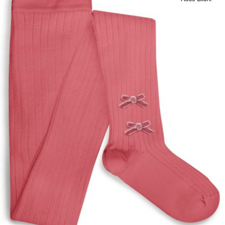【Collégien】Capucine Ribbed Tights with Velvet Bows