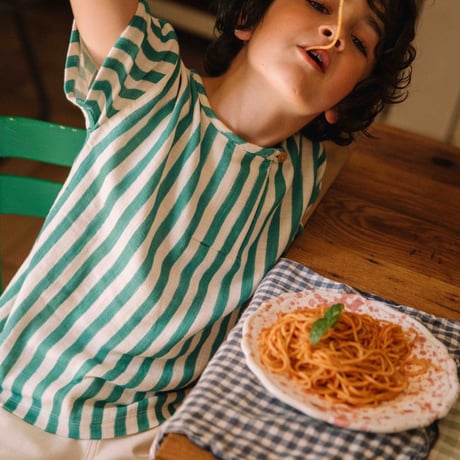 【STUDIO BOHEME PARIS】T-SHIRT ORSO - GREEN STRIPES