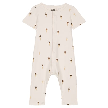 【STUDIO BOHEME PARIS】JUMPSUIT LEO - OFF WHITE / ICE CREAM