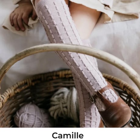 【Collégien】Camille Textured Checked-knit Knee-high Socks - Doux Agneaux
