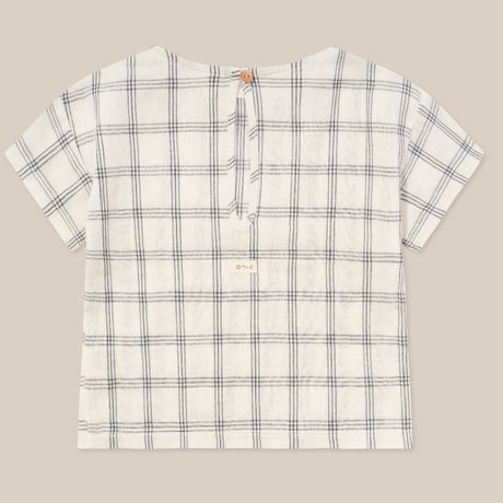 【Organic Zoo】Navy Window Check Boxy T-Shirt