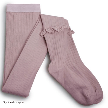 【Collégien】Chloé Lace Frill Ribbed Tights