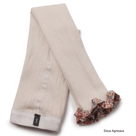 【Collégien】Catherine Liberty Ruffle Ribbed Footless Tights